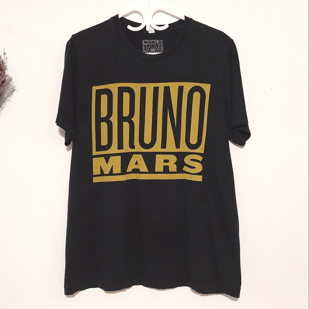 Bruno Mars 24K Magic World Tour Black SS Graphic Band T-Shirt VGUC Size L